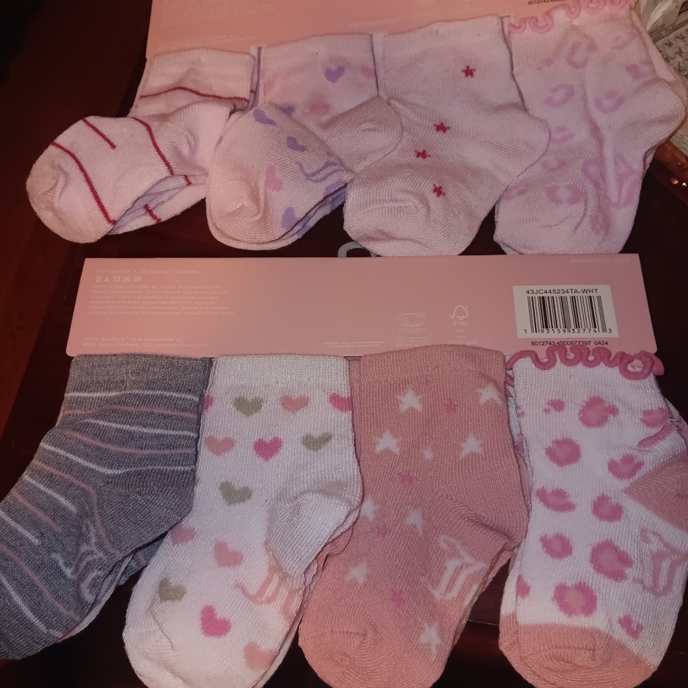 Juicy Couture Baby Socks Set - Pink, Gray, White